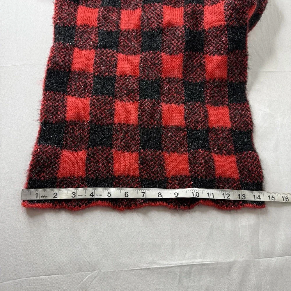 Collection Eighteen Red Plaid Rectangle Scarf Cabincore Christmas‎ Holiday